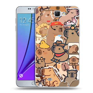 Пластиковый чехол на Samsung Galaxy Note 2 с принтом капибара Пластиковый чехол на Samsung Galaxy Note 2 с принтом капибара