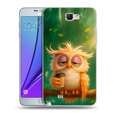 Пластиковый чехол на Samsung Galaxy Note 2 с принтом сова