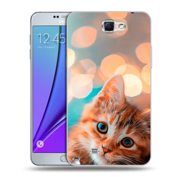 Пластиковый чехол на Samsung Galaxy Note 2 с принтом котик Пластиковый чехол на Samsung Galaxy Note 2 с принтом котик