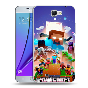 Пластиковый чехол на Samsung Galaxy Note 2 с принтом Майнкрафт Minecraft Пластиковый чехол на Samsung Galaxy Note 2 с принтом Майнкрафт Minecraft