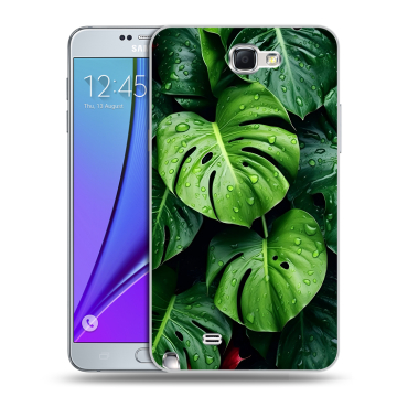 Пластиковый чехол на Samsung Galaxy Note 2 с принтом Листья Пластиковый чехол на Samsung Galaxy Note 2 с принтом Листья