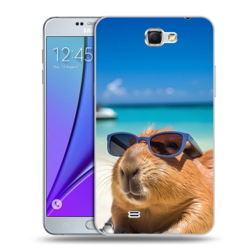 Пластиковый чехол на Samsung Galaxy Note 2 с принтом Капибара
