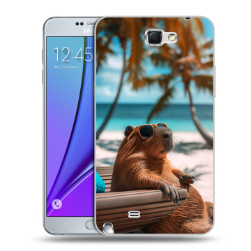 Пластиковый чехол на Samsung Galaxy Note 2 с принтом Капибара