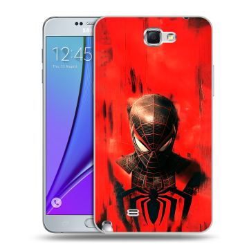 Пластиковый чехол на Samsung Galaxy Note 2 с принтом человек паук spiderman
