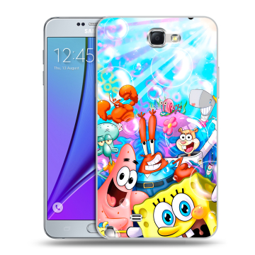 Пластиковый чехол на Samsung Galaxy Note 2 с принтом спанчбоб спанч боб