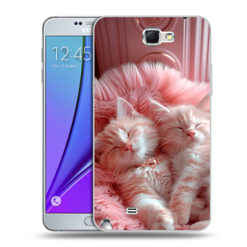 Пластиковый чехол на Samsung Galaxy Note 2 с принтом котята котики Пластиковый чехол на Samsung Galaxy Note 2 с принтом котята котики