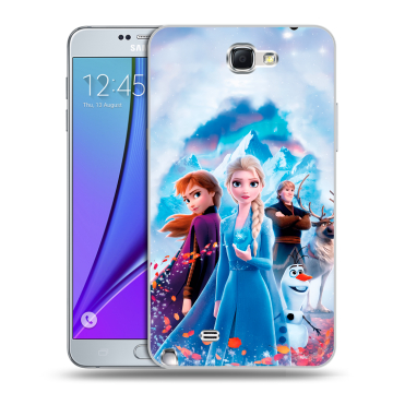 Пластиковый чехол на Samsung Galaxy Note 2 с принтом Холодное сердце Frozen