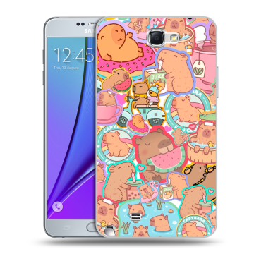 Пластиковый чехол на Samsung Galaxy Note 2 с принтом капибары Пластиковый чехол на Samsung Galaxy Note 2 с принтом капибары