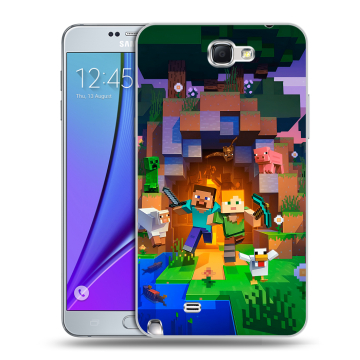 Пластиковый чехол на Samsung Galaxy Note 2 с принтом Майнкрафт Minecraft Пластиковый чехол на Samsung Galaxy Note 2 с принтом Майнкрафт Minecraft