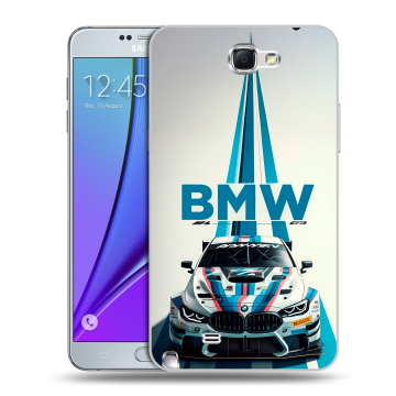Пластиковый чехол на Samsung Galaxy Note 2 с принтом БМВ BMW Пластиковый чехол на Samsung Galaxy Note 2 с принтом БМВ BMW