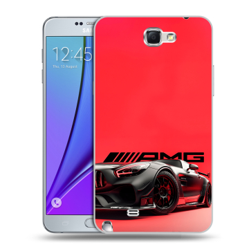 Пластиковый чехол на Samsung Galaxy Note 2 с принтом Мерседес Mercedes AMG
