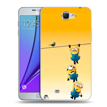 Пластиковый чехол на Samsung Galaxy Note 2 с принтом Миньоны Пластиковый чехол на Samsung Galaxy Note 2 с принтом Миньоны