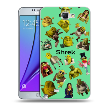 Пластиковый чехол на Samsung Galaxy Note 2 с принтом Шрек Shrek