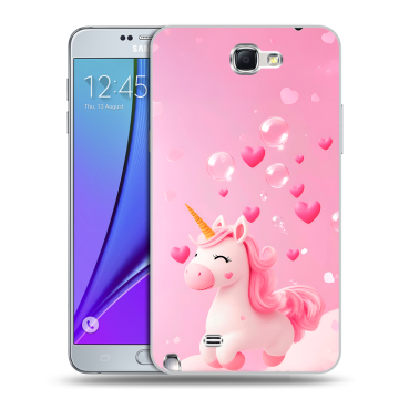 Пластиковый чехол на Samsung Galaxy Note 2 с принтом Единорог