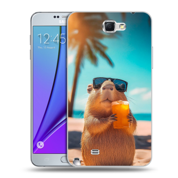 Пластиковый чехол на Samsung Galaxy Note 2 с принтом Капибара