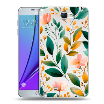 Пластиковый чехол на Samsung Galaxy Note 2 с принтом Цветы паттерн