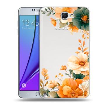 Пластиковый чехол на Samsung Galaxy Note 2 с принтом Цветы принт