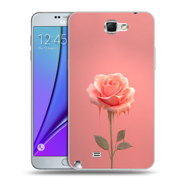 Пластиковый чехол на Samsung Galaxy Note 2 с принтом Розовая роза