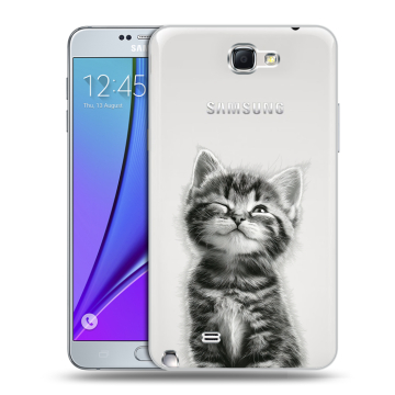 Пластиковый чехол на Samsung Galaxy Note 2 с принтом Котенок Пластиковый чехол на Samsung Galaxy Note 2 с принтом Котенок
