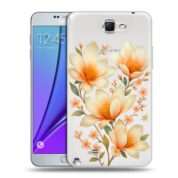 Пластиковый чехол на Samsung Galaxy Note 2 с принтом Цветы