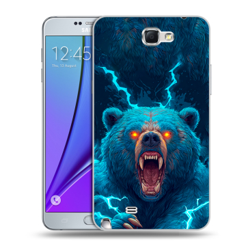 Пластиковый чехол на Samsung Galaxy Note 2 с принтом Медведь