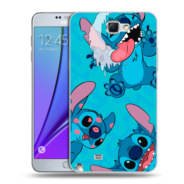 Пластиковый чехол на Samsung Galaxy Note 2 с принтом Лило и Стич