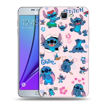 Пластиковый чехол на Samsung Galaxy Note 2 с принтом Лило и Стич