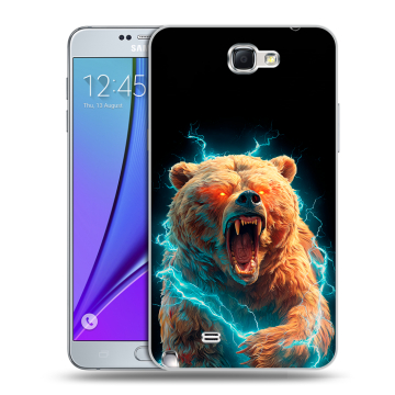 Пластиковый чехол на Samsung Galaxy Note 2 с принтом Медведь