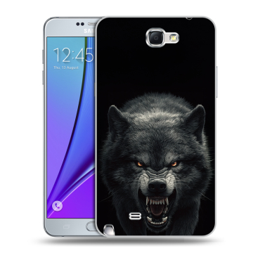 Пластиковый чехол на Samsung Galaxy Note 2 с принтом Волк