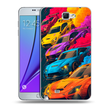 Пластиковый чехол на Samsung Galaxy Note 2 с принтом Тачки