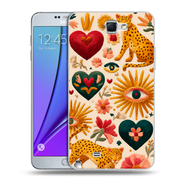 Пластиковый чехол на Samsung Galaxy Note 2 с принтом Модный принт