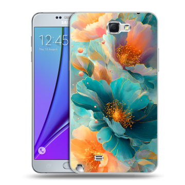 Пластиковый чехол на Samsung Galaxy Note 2 с принтом Цветы