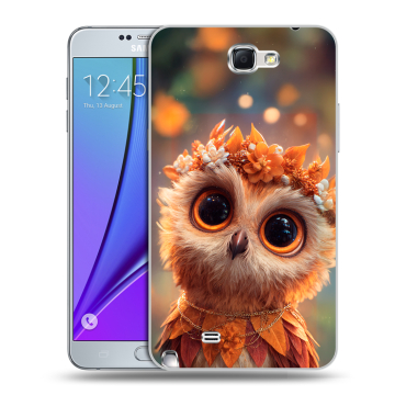 Пластиковый чехол на Samsung Galaxy Note 2 с принтом Милая сова