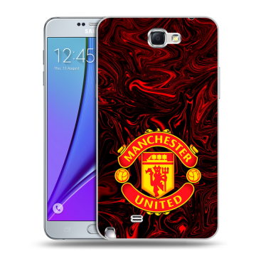 Пластиковый чехол на Samsung Galaxy Note 2 с принтом Manchester United