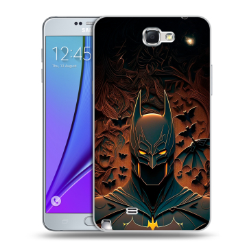 Пластиковый чехол на Samsung Galaxy Note 2 с принтом Batman Бэтмен