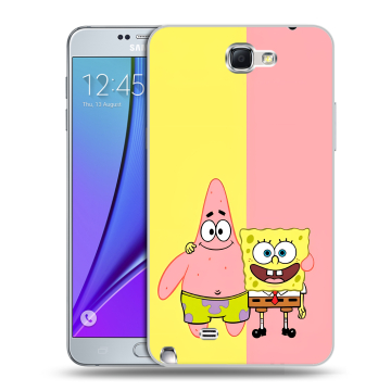 Пластиковый чехол на Samsung Galaxy Note 2 с принтом Спанч боб Спанчбоб