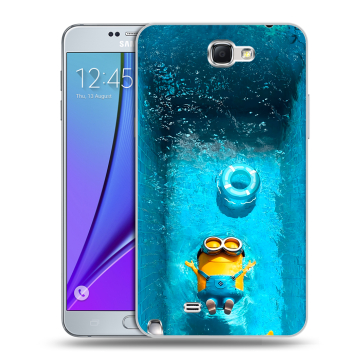 Пластиковый чехол на Samsung Galaxy Note 2 с принтом Миньоны Пластиковый чехол на Samsung Galaxy Note 2 с принтом Миньоны
