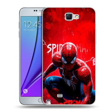 Пластиковый чехол на Samsung Galaxy Note 2 с принтом Spiderman Человек паук Пластиковый чехол на Samsung Galaxy Note 2 с принтом Spiderman Человек паук
