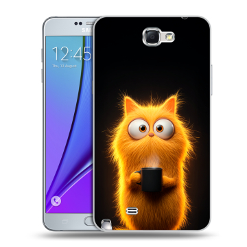 Пластиковый чехол на Samsung Galaxy Note 2 с принтом Смешной кот Пластиковый чехол на Samsung Galaxy Note 2 с принтом Смешной кот