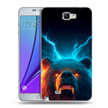Пластиковый чехол на Samsung Galaxy Note 2 с принтом Медведь