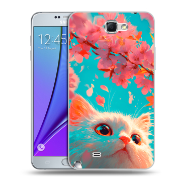 Пластиковый чехол на Samsung Galaxy Note 2 с принтом Красивый кот