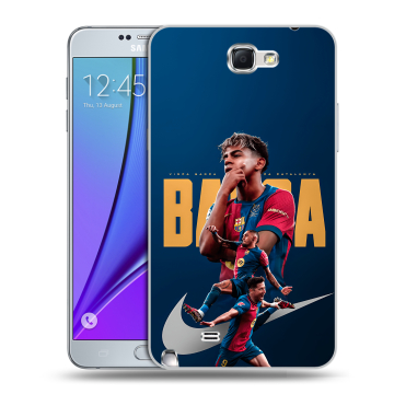 Пластиковый чехол на Samsung Galaxy Note 2 с принтом Барселона Barca Yamal 