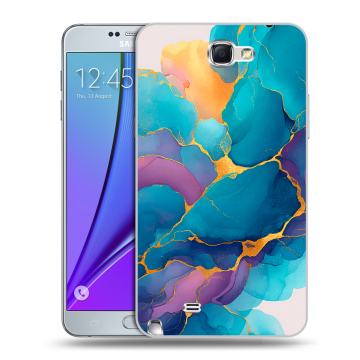 Пластиковый чехол на Samsung Galaxy Note 2 с принтом Мрамор блестки
