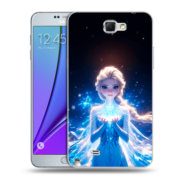 Пластиковый чехол на Samsung Galaxy Note 2 с принтом Холодное сердце Frozen