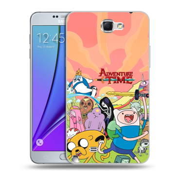 Пластиковый чехол на Samsung Galaxy Note 2 с принтом Adventure time Время приключений
