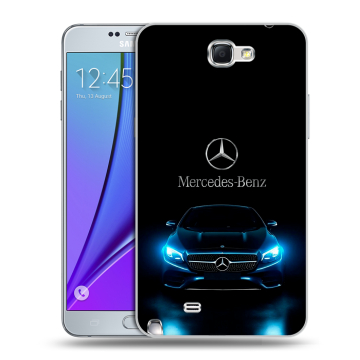 Пластиковый чехол на Samsung Galaxy Note 2 с принтом Mercedes Мерседес