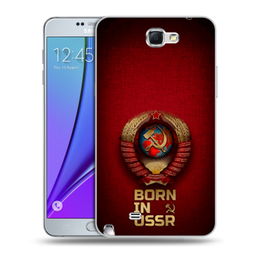 Пластиковый чехол на Samsung Galaxy Note 2 с принтом Флаг Герб СССР