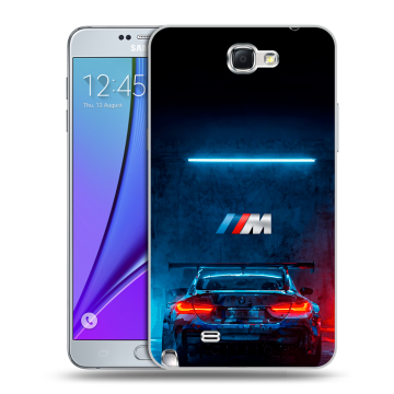 Пластиковый чехол на Samsung Galaxy Note 2 с принтом BMW БМВ