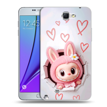 Пластиковый чехол на Samsung Galaxy Note 2 с принтом Labubu Лабубу