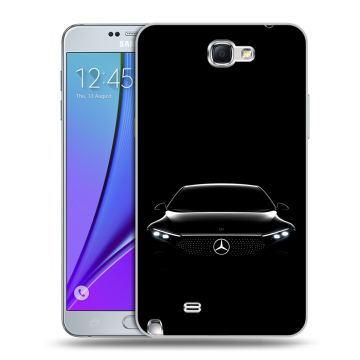 Пластиковый чехол на Samsung Galaxy Note 2 с принтом Mercedes Мерседес
